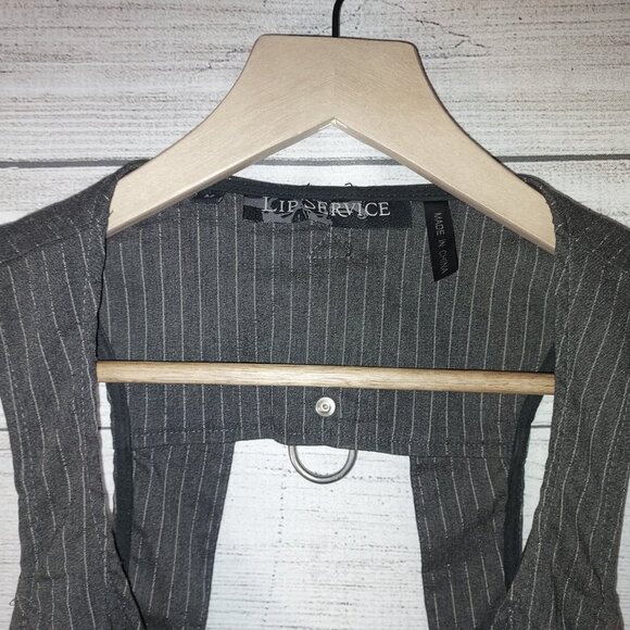 VINTAGE Lip Service Pinstripe Corset - Picture 2 of 5